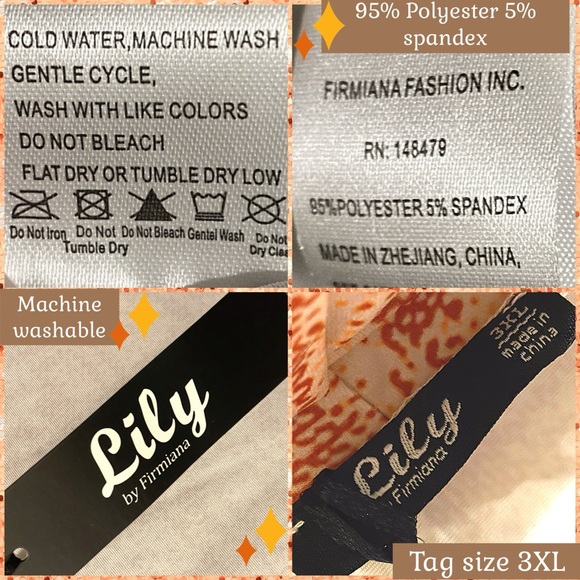 3X NWT HOODED TUNIC KNIT-PRINT IN ORANGE-RED  “ROC” & ROLL LILY BY FIRMIANA - Picture 10 of 12